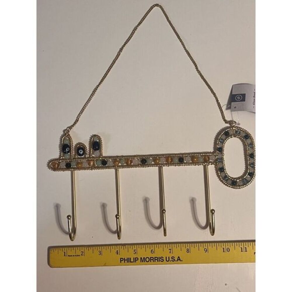 Earthbound Key Holder Hooks Wall Hanger With Evil Eye‎ Beads And More - Picture 5 of 13